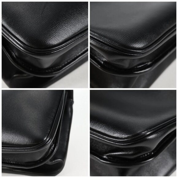 GUCCI Chain Marina Shoulder Bag Leather Black Gold 576422 Auth 133932V - Picture 15 of 16